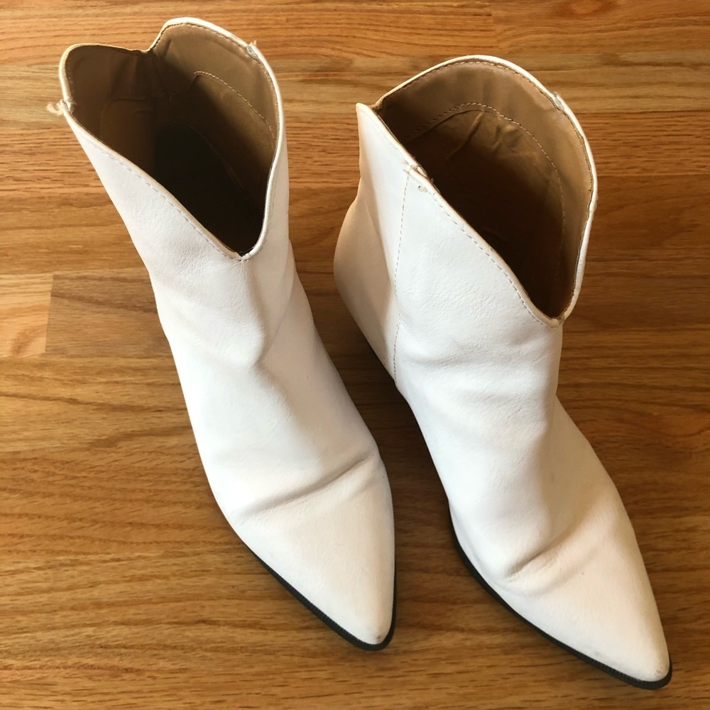 White Cowgirl Boots Faux Leather